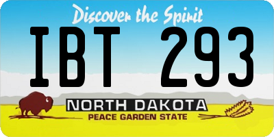 ND license plate IBT293