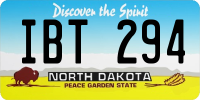 ND license plate IBT294