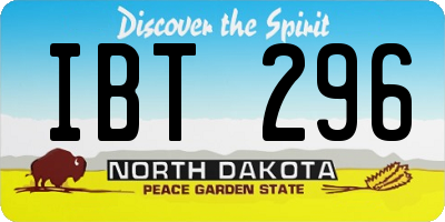 ND license plate IBT296