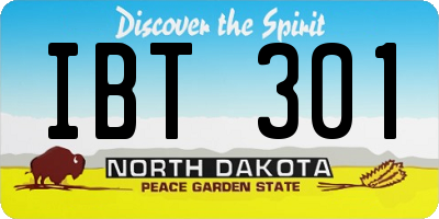 ND license plate IBT301