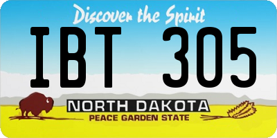 ND license plate IBT305