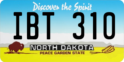 ND license plate IBT310