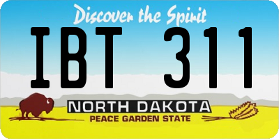 ND license plate IBT311