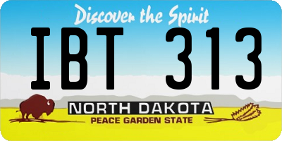 ND license plate IBT313