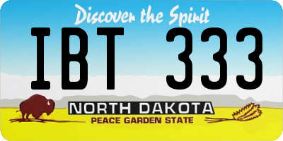 ND license plate IBT333