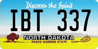 ND license plate IBT337