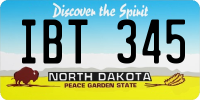 ND license plate IBT345