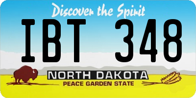 ND license plate IBT348