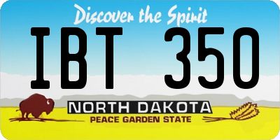 ND license plate IBT350