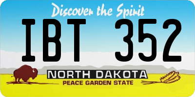 ND license plate IBT352