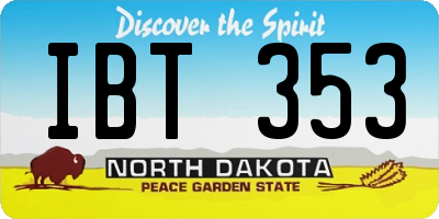 ND license plate IBT353