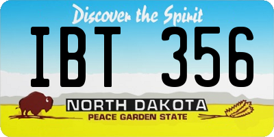ND license plate IBT356