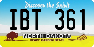 ND license plate IBT361