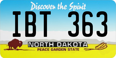 ND license plate IBT363