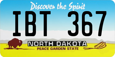 ND license plate IBT367