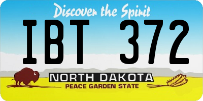 ND license plate IBT372