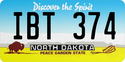ND license plate IBT374