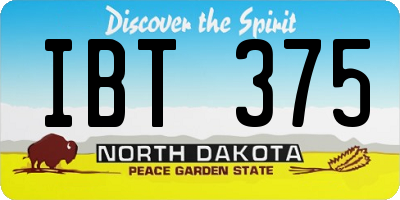 ND license plate IBT375