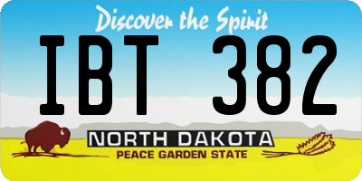 ND license plate IBT382