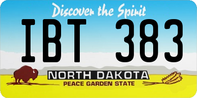 ND license plate IBT383