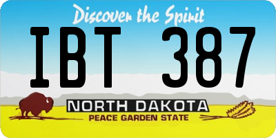 ND license plate IBT387