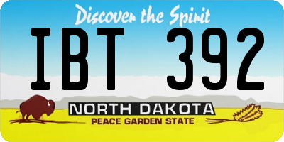 ND license plate IBT392