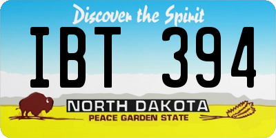 ND license plate IBT394