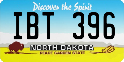 ND license plate IBT396