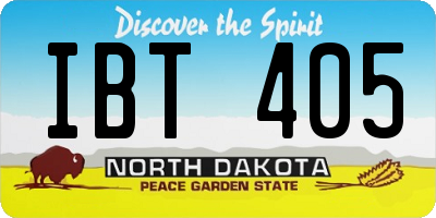 ND license plate IBT405