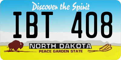 ND license plate IBT408