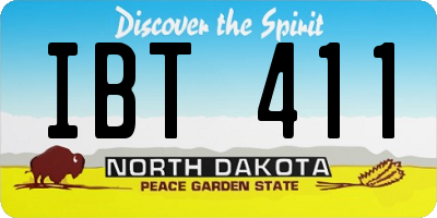 ND license plate IBT411