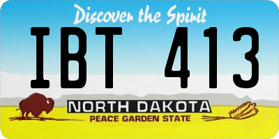 ND license plate IBT413