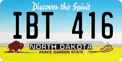 ND license plate IBT416