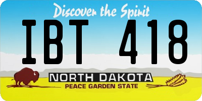 ND license plate IBT418