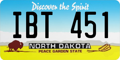 ND license plate IBT451
