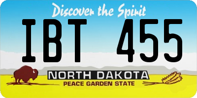 ND license plate IBT455