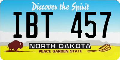 ND license plate IBT457