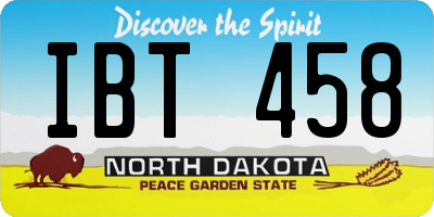 ND license plate IBT458
