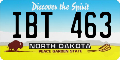 ND license plate IBT463