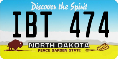 ND license plate IBT474