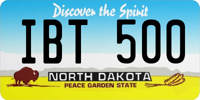 ND license plate IBT500