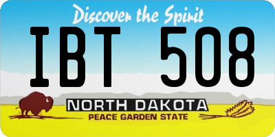 ND license plate IBT508