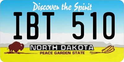 ND license plate IBT510