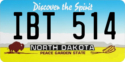 ND license plate IBT514