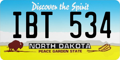 ND license plate IBT534
