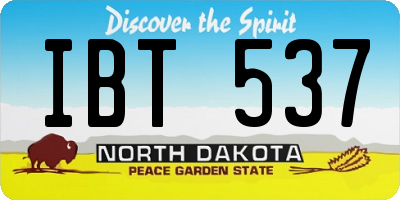 ND license plate IBT537