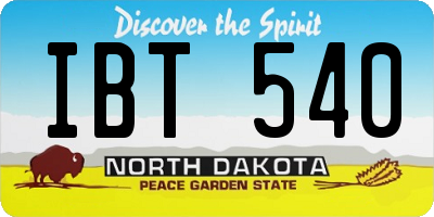 ND license plate IBT540