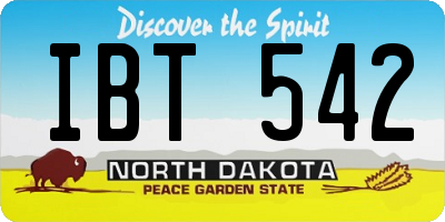 ND license plate IBT542
