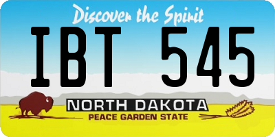 ND license plate IBT545