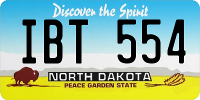 ND license plate IBT554